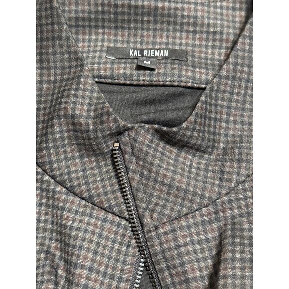NWT Kal Rieman Quarter Zip Mock Checked Top, Size M - Picture 4 of 8